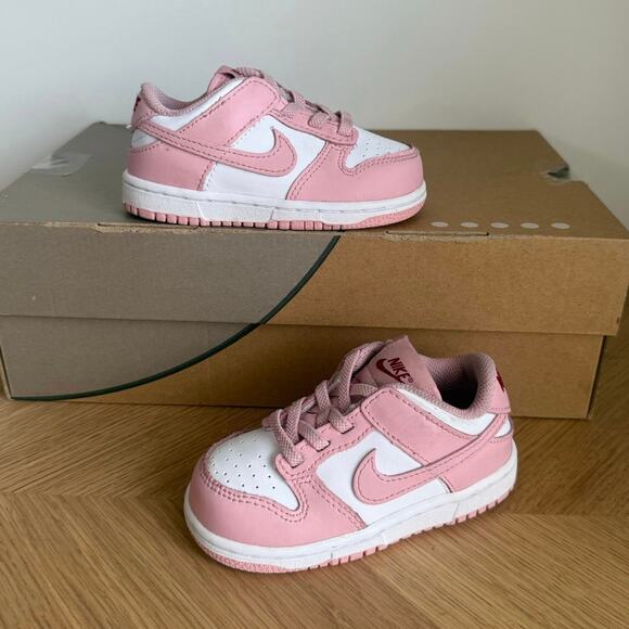 Nike Dunk Low ‘Pink/White’ Toddler Sneakers - SZ 7 C - Picture 4 of 12